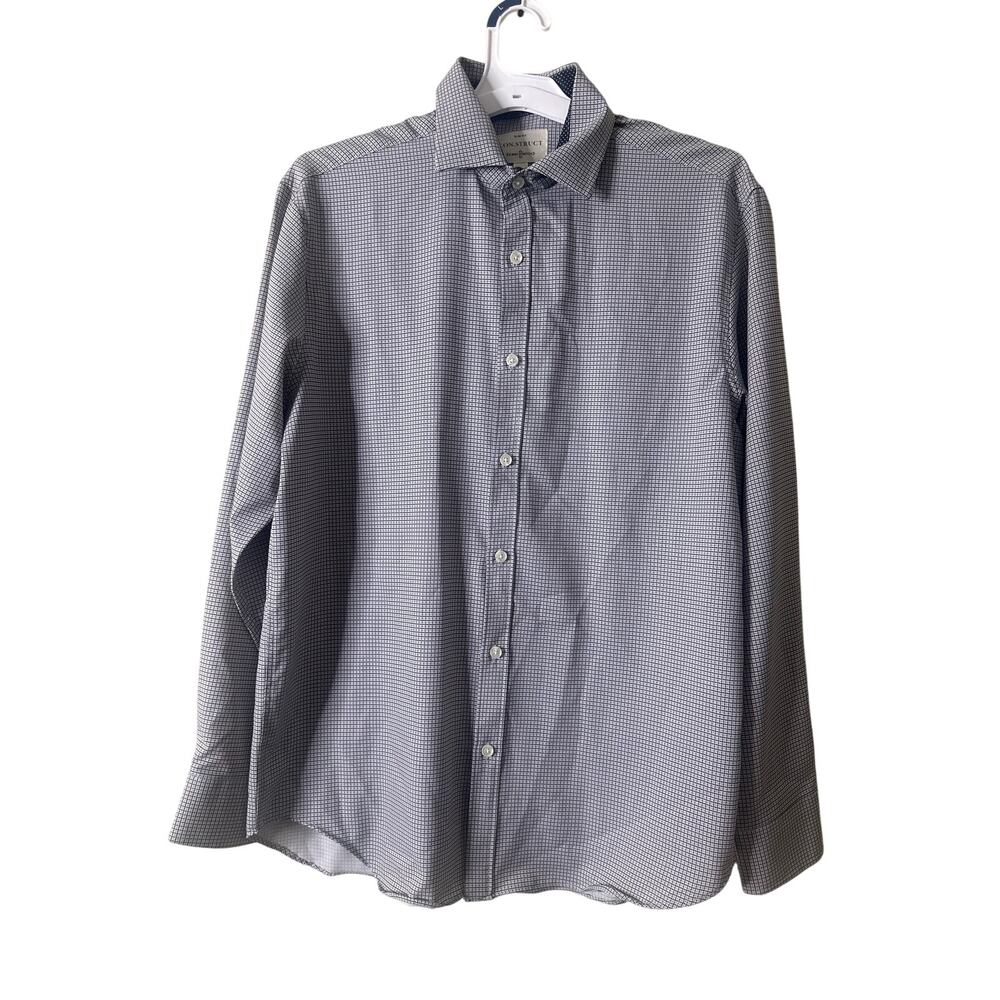 Con.Struct Men's Slim Fit 4-Way Stretch Gingham Dress Shirt M 9